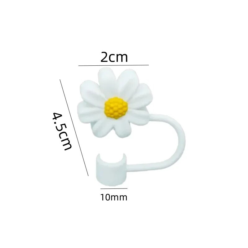 6 ΤΕΜ 10 χιλιοστά Χαριτωμένο ψάθινο καπάκι επαναχρησιμοποιήσιμο λουλούδι Ψάθινο καπάκι κούπα Φλιτζάνι καφέ Ψάθινο Διακόσμηση Καλαμάκι ανθεκτικό στη σκόνη για Κούπα Stanley