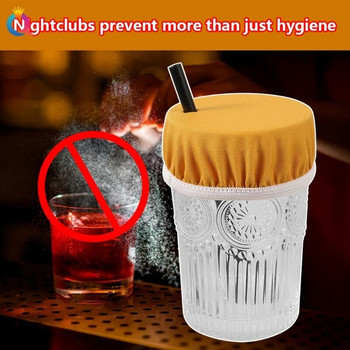 Universal Drink Cover Scrunchie Drink Protector για γυναίκες με άχυρο που πλένεται ελαστικό κάλυμμα ποτηριού Προμήθεια φιάλης KXRE