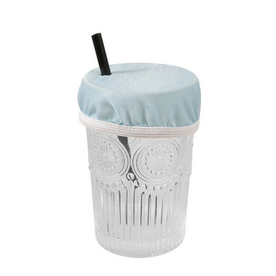 Husă universală pentru băuturi Scrunchie Protector pentru băuturi pentru femei cu orificiu pentru paie Capac elastic lavabil pentru pahare Capac pentru sticle KXRE
