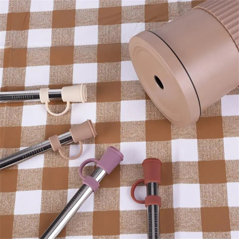 Μύτες σιλικόνης από άχυρο Καπάκια καλύμματα με προστασία από τη σκόνη Χαριτωμένα επαναχρησιμοποιήσιμα άκρα από άχυρο 12 χιλιοστών Αξεσουάρ σπιτιού