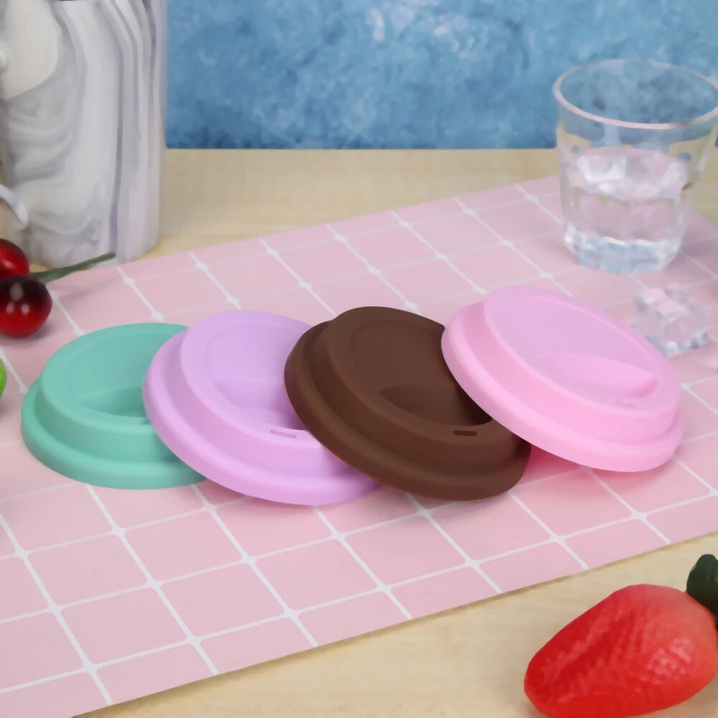 Καπάκια φλυτζανιών σιλικόνης σε σχήμα τροχού Ανθεκτικά στη σκόνη Σφραγισμένο κάλυμμα μπολ Αξεσουάρ Κυπέλλου Μεταφέρετε και καθαρίστε εύκολα Φωτεινά καπάκια φλυτζανιών