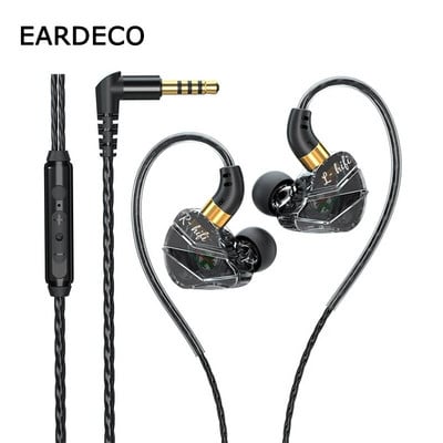 EARDECO laidinės ausinės, 3,5 mm į ausis įdedamos žaidimų ausinės žemos dažnio garsai su mikrofono stereo laidinėmis ausinėmis, skirtomis „Oppo Xiaomi“ kompiuteriui