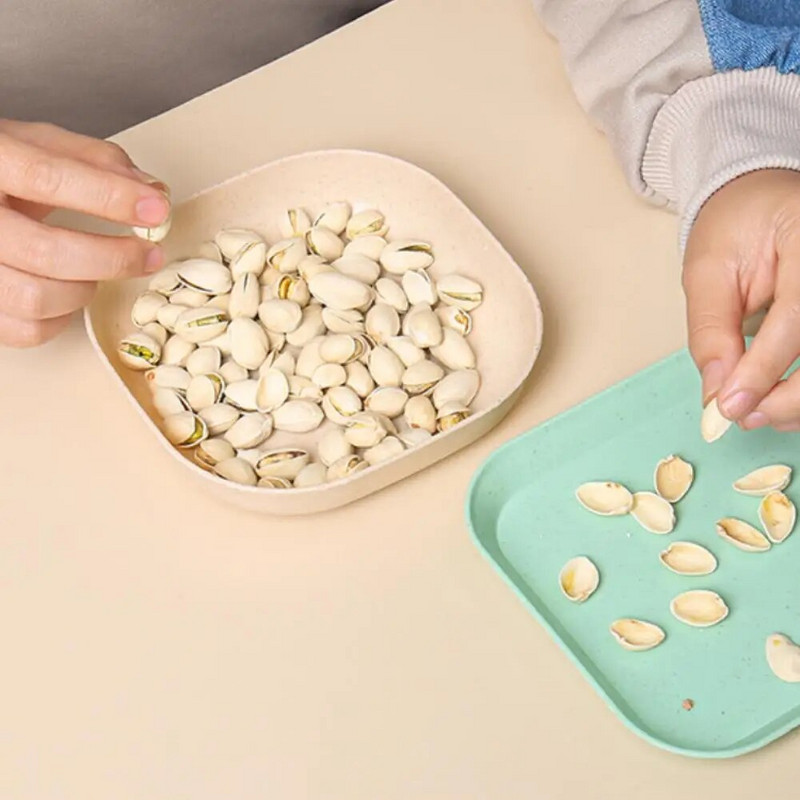 Πιάτο δείπνου με άχυρο σίτου σε σκανδιναβικό στυλ Πιάτο με κόκκαλο Οικιακό τετράγωνο σούβλα με κόκαλο πιάτο Κέικ με φρούτα σνακ Μικρό πιάτο