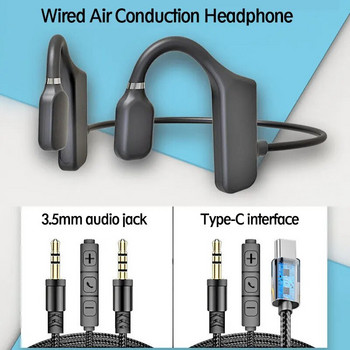 Air Conduction Born Слушалки тип C Спортни слушалки на открито 3,5 мм кабелни слушалки с отворено ухо за компютър, мобилен таблет, лаптоп компютър