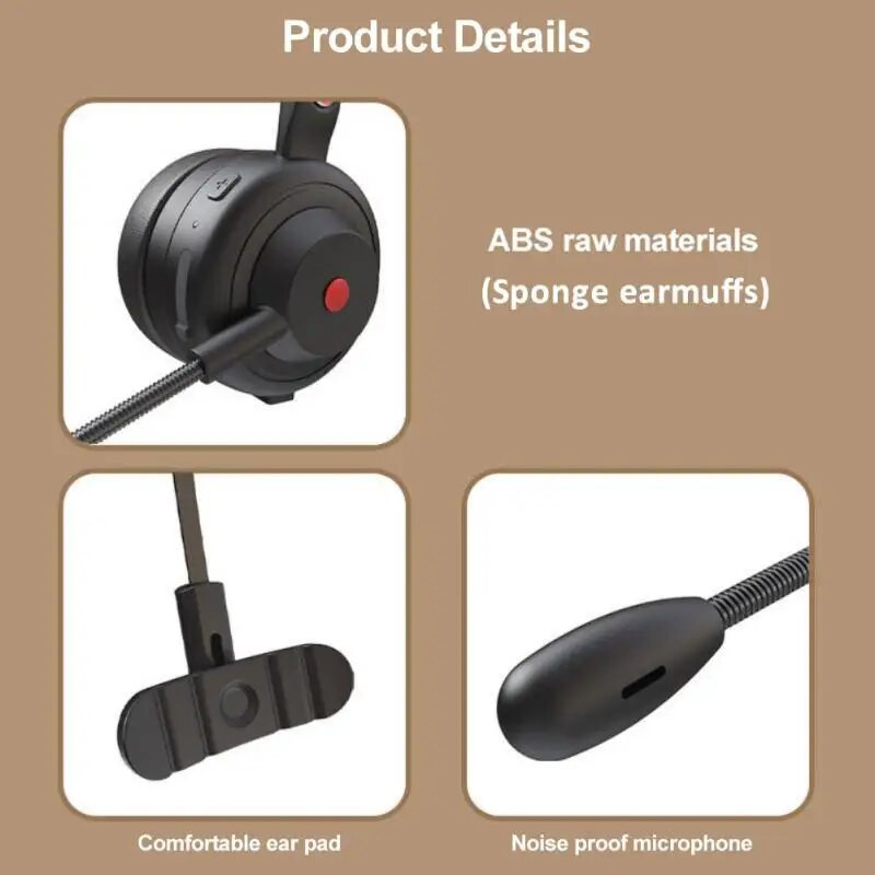 Ασύρματο Bluetooth 5.1 Ακουστικά Τηλεφωνικά Ακουστικά Τηλεφωνικό Κέντρο Γραφείου Υπολογιστή Ακύρωση θορύβου Εξυπηρέτηση πελατών με μικρόφωνο