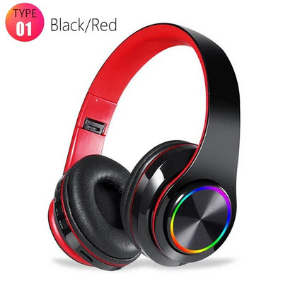 Ασύρματα ακουστικά Bluetooth πάνω από το αυτί Πτυσσόμενα πολύχρωμα στερεοφωνικά υπολογιστή Ασύρματα ακουστικά ακύρωσης θορύβου HIFI Ακουστικά παιχνιδιών
