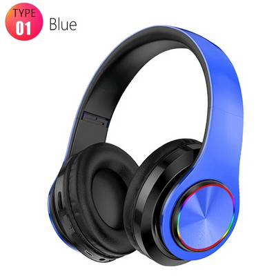 Ασύρματα ακουστικά Bluetooth πάνω από το αυτί Πτυσσόμενα πολύχρωμα στερεοφωνικά υπολογιστή Ασύρματα ακουστικά ακύρωσης θορύβου HIFI Ακουστικά παιχνιδιών
