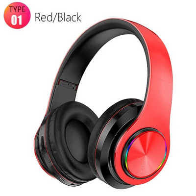 Ασύρματα ακουστικά Bluetooth πάνω από το αυτί Πτυσσόμενα πολύχρωμα στερεοφωνικά υπολογιστή Ασύρματα ακουστικά ακύρωσης θορύβου HIFI Ακουστικά παιχνιδιών