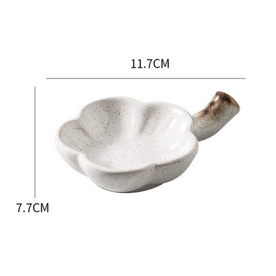 Ястие за японски сос Посуда Керамика Подправка Малко ястие Чинийка във формата на цвете Ретро чиния за подправки с дръжка Чинии за суши
