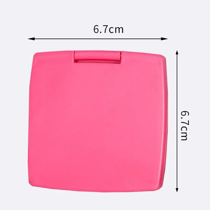 1 ΤΕΜ. Φορητό αναδιπλούμενο πλαστικό μίνι τετράγωνο μακιγιάζ μονόχρωμο καθρέφτη ματαιοδοξίας Καθρέφτης χειρός διπλής όψης Καθρέφτης μακιγιάζ τσέπης