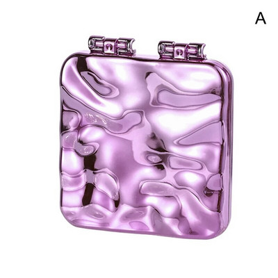 Mini négyzet alakú sminktükör hordozható kézi tükör kicsi, kétoldalas Miroir összecsukható kompakt kagylóhéjú egyszerű tükör szépség