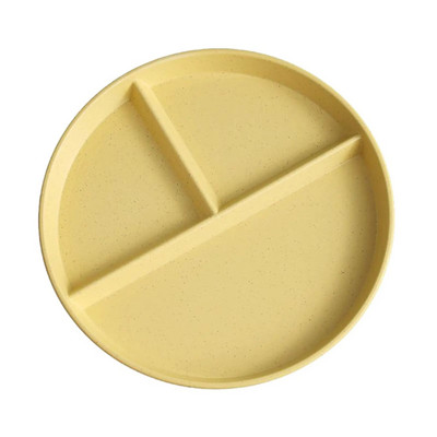 22 см кръгла чиния, разделена на 3 решетки Ястие за многократна употреба Плодова салата Поднос за храна Чиния за вечеря Отделение Чиния Чиния Кухненски сервиз