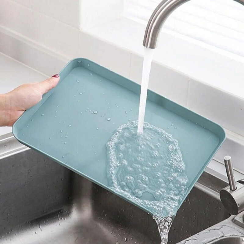 Ορθογώνιος πλαστικός δίσκος σερβιρίσματος Οικιακός δίσκος τσαγιού φρούτων αντιολισθητικός στις γρατσουνιές Δίσκος φαγητού Οργάνωση δίσκου κουζίνας