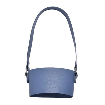 Екологична калъфка за напитки, чанта за многократна употреба, с верижка, калъф за кафе, капак за бутилка, PU кожена поставка за чаша