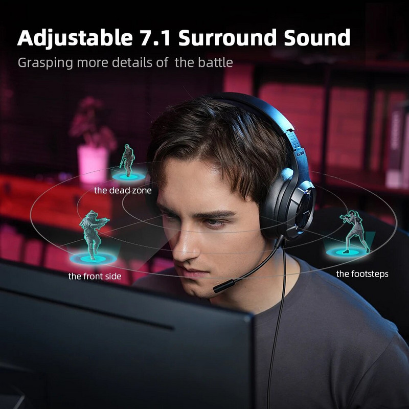 Edifier Gaming Headset HECATE G30 II USB vezetékes fejhallgató RGB Lighting 7.1 Surround Sound PC PS4 PS5 Xbox mikrofonnal