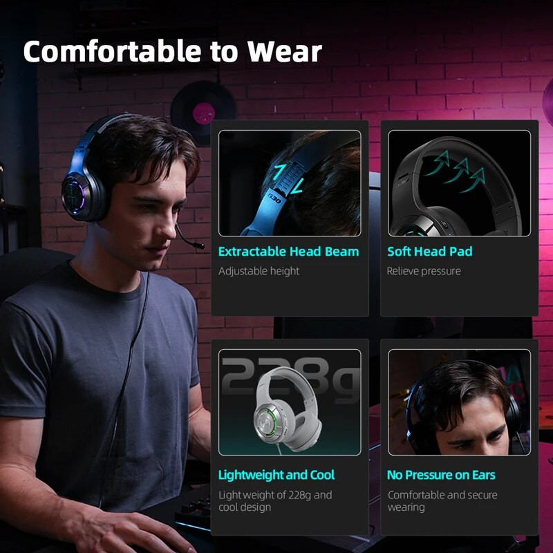 Edifier Gaming Headset HECATE G30 II USB vezetékes fejhallgató RGB Lighting 7.1 Surround Sound PC PS4 PS5 Xbox mikrofonnal