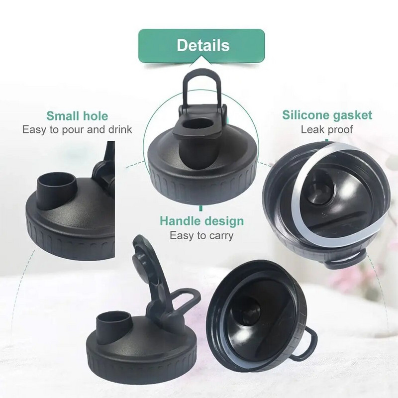 1 db újrafelhasználható 86 mm-es befőttesüveg fedele széles szájú tégelyhez, műanyag szivárgásmentes tömítésű palackfedeles kifolyófedél fogantyúval, otthoni konyhai eszközzel