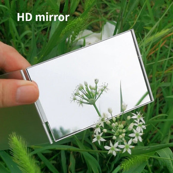 Алуминиево сгъваемо огледало с джоб Мини преносими огледала за грим Ръчно за пътуване Малко огледало Суетно сгъваемо компактно козметично средство