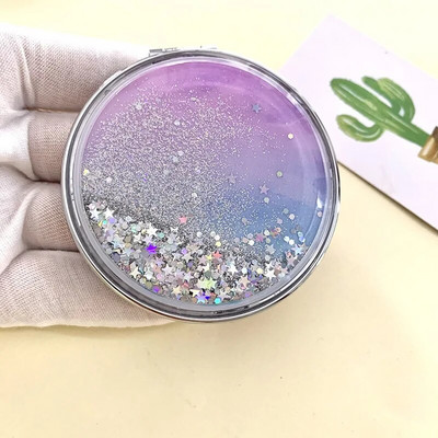 1 ΤΕΜ Φορητός αναδιπλούμενος καθρέφτης Μίνι στρογγυλή τσέπη Συμπαγής καλλυντικός καθρέφτης μακιγιάζ Αξεσουάρ ταξιδίου χειρός