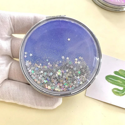 1 ΤΕΜ Φορητός αναδιπλούμενος καθρέφτης Μίνι στρογγυλή τσέπη Συμπαγής καλλυντικός καθρέφτης μακιγιάζ Αξεσουάρ ταξιδίου χειρός