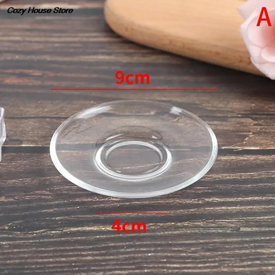 Нови видове топлоустойчива прозрачна стъклена чинийка за чаши за чай, кафе и чаши - размер S/L