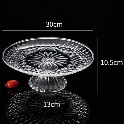 Декорация Занаяти Дисплей Храна Прозрачен Следобеден чай Тава за вземане на проби от храна Десертна чиния Плодова чиния Поставка за тава