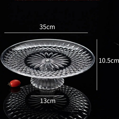 Декорация Занаяти Дисплей Храна Прозрачен Следобеден чай Тава за вземане на проби от храна Десертна чиния Плодова чиния Поставка за тава