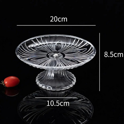 Декорация Занаяти Дисплей Храна Прозрачен Следобеден чай Тава за вземане на проби от храна Десертна чиния Плодова чиния Поставка за тава