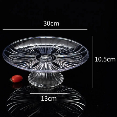 Декорация Занаяти Дисплей Храна Прозрачен Следобеден чай Тава за вземане на проби от храна Десертна чиния Плодова чиния Поставка за тава