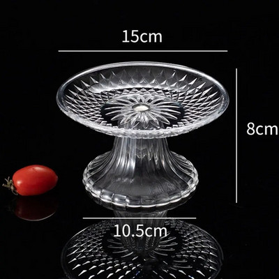 Декорация Занаяти Дисплей Храна Прозрачен Следобеден чай Тава за вземане на проби от храна Десертна чиния Плодова чиния Поставка за тава