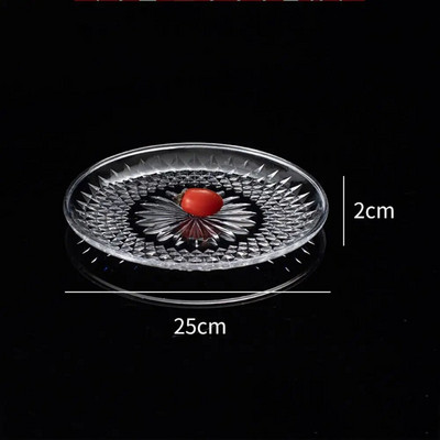 Декорация Занаяти Дисплей Храна Прозрачен Следобеден чай Тава за вземане на проби от храна Десертна чиния Плодова чиния Поставка за тава