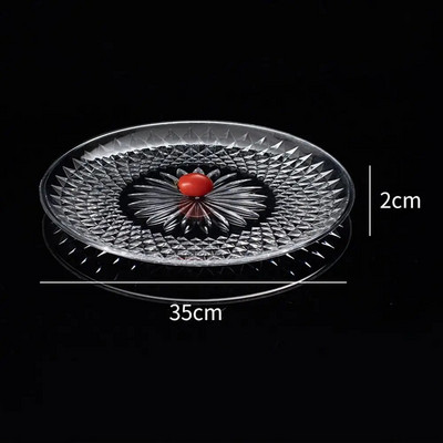 Декорация Занаяти Дисплей Храна Прозрачен Следобеден чай Тава за вземане на проби от храна Десертна чиния Плодова чиния Поставка за тава