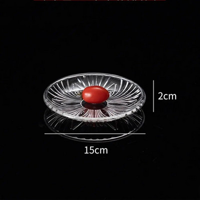 Декорация Занаяти Дисплей Храна Прозрачен Следобеден чай Тава за вземане на проби от храна Десертна чиния Плодова чиния Поставка за тава