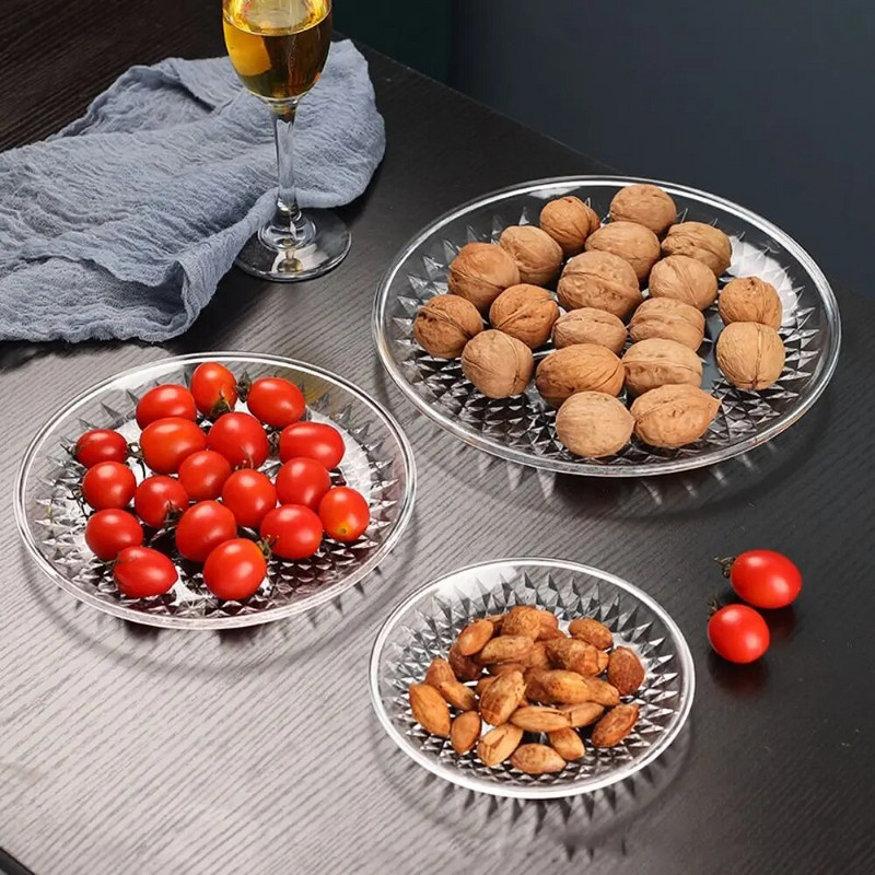 Dekorációs kézműves bemutató élelmiszer Átlátszó délutáni tea ételmintatartó tálca Desszerttál Gyümölcstányér tálca állvány