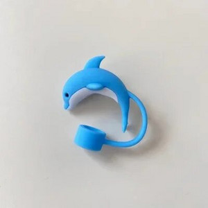 Aranyos állati szalmatakaró porvédő sapka Kawaii szilikon szalmafedő poharakhoz ivóbűvész dekorációs huzat 10 mm-es szívószálhoz 1 db