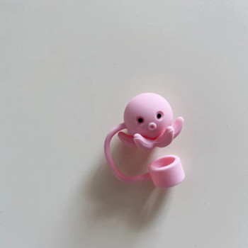 Cute Animal Ψάθινο κάλυμμα Dust Cap Kawaii Silicone Straw Toppers For Tumbler Drinking Charm Διακοσμητικό κάλυμμα για καλαμάκια 10mm 1 ΤΜ