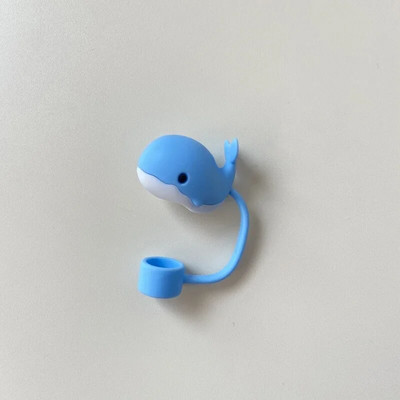 Aranyos állati szalmatakaró porvédő sapka Kawaii szilikon szalmafedő poharakhoz ivóbűvész dekorációs huzat 10 mm-es szívószálhoz 1 db