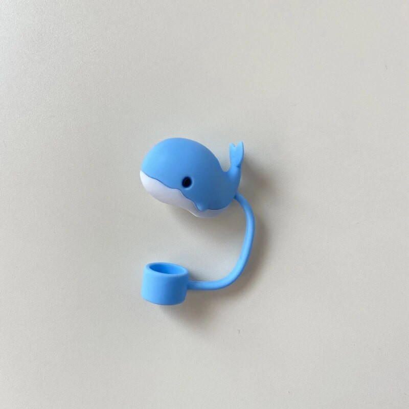 Aranyos állati szalmatakaró porvédő sapka Kawaii szilikon szalmafedő poharakhoz ivóbűvész dekorációs huzat 10 mm-es szívószálhoz 1 db