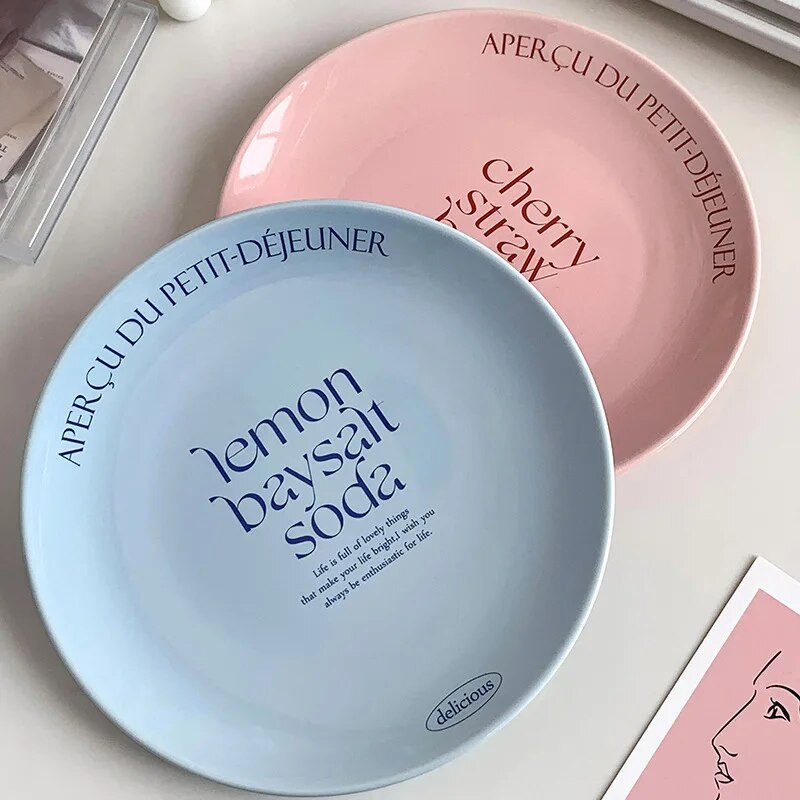 INS Style angol levestál egyszerű étel Advanced Sense Plate Solid Home Dish Kerámia mélytányér steak reggeli nyugati étel