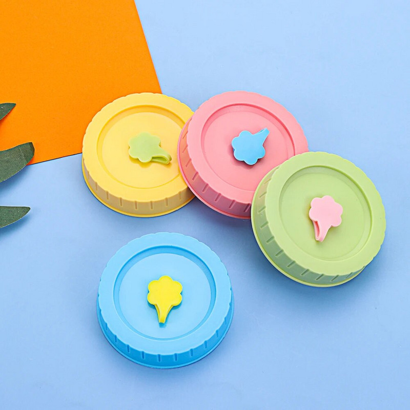 Aranyos befőttesüveg fedelek szalmalyukkal 70 mm átmérőjű Tárolás Széles szájú szivárgásbiztos bordás csésze fedél Univerzális befőttesüveg kellékek