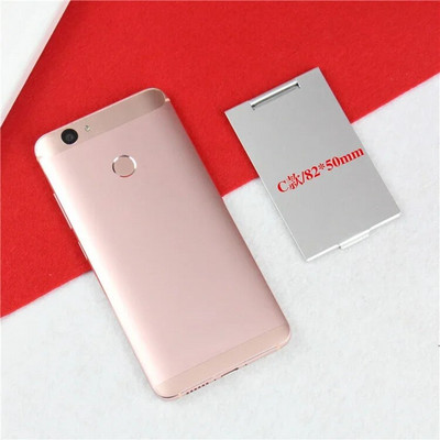 Käes seisev väike peegel alumiiniumist kokkupandav peegel mini kaasaskantav meigipeegel edevus kokkupandav kompaktne taskuga kosmeetikatööriistad