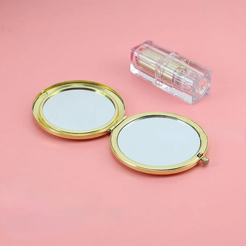 Мини джобно огледало Beauty Cosmetic Mirror Rhinestone Сгъваемо компактно огледало Преносимо двустранно сгъваемо козметично огледало