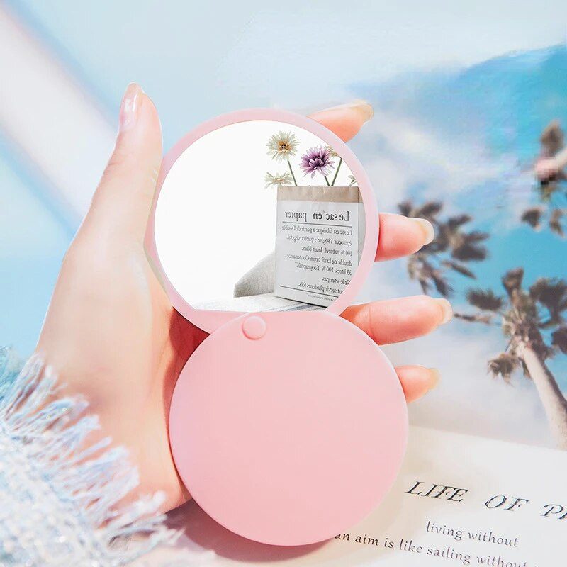 Φορητοί στρογγυλοί πτυσσόμενοι καθρέφτες μακιγιάζ για κορίτσια Μίνι καθρέφτης τσέπης Συμπαγής καθρέφτης μακιγιάζ Travel Beauty Cosmetic Tool