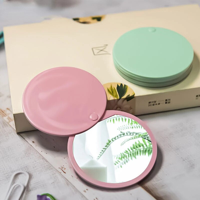 Φορητοί στρογγυλοί πτυσσόμενοι καθρέφτες μακιγιάζ για κορίτσια Μίνι καθρέφτης τσέπης Συμπαγής καθρέφτης μακιγιάζ Travel Beauty Cosmetic Tool