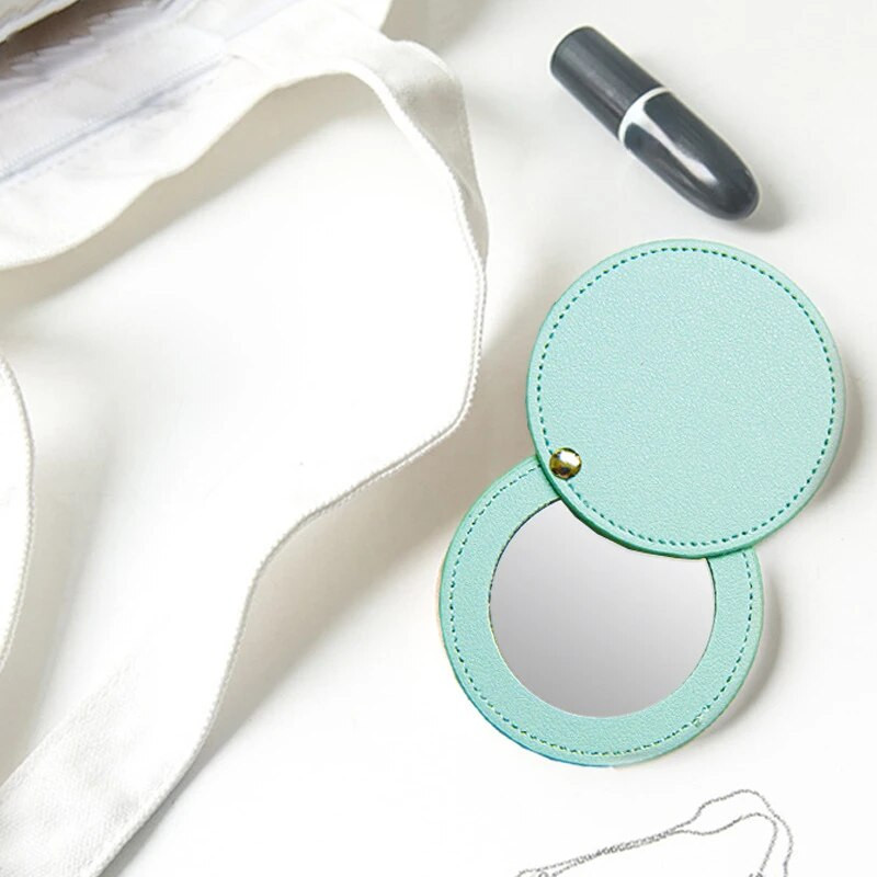Μίνι στρογγυλός καθρέφτης μακιγιάζ Φορητός διπλής όψεως καλλυντικός καθρέφτης πτυσσόμενη τσέπη Συμπαγής αξεσουάρ ταξιδιού καθρέφτη