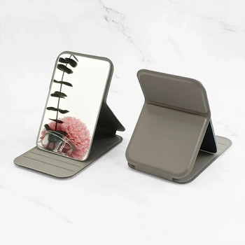 Правоъгълни джобни козметични огледала за грим Изключително тънко сгъваемо огледало за грим, жлеб против приплъзване, компактно козметично огледало