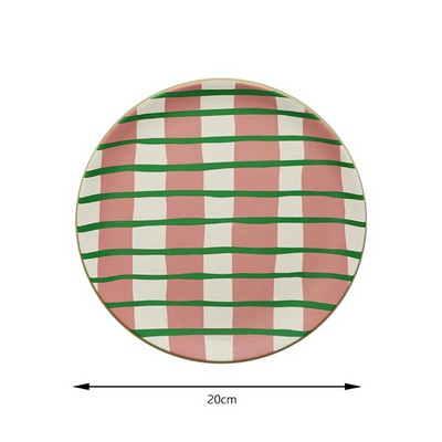 Скандинавска трапезарна чиния с щампа в корейски стил Кръгли съдове от бамбукови влакна Десертна торта Плодова чиния за храна Сервизи Кухненски принадлежности