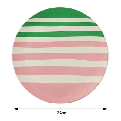 Скандинавска трапезарна чиния с щампа в корейски стил Кръгли съдове от бамбукови влакна Десертна торта Плодова чиния за храна Сервизи Кухненски принадлежности