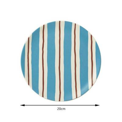 Скандинавска трапезарна чиния с щампа в корейски стил Кръгли съдове от бамбукови влакна Десертна торта Плодова чиния за храна Сервизи Кухненски принадлежности