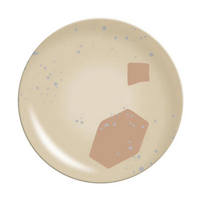 Скандинавска трапезарна чиния с щампа в корейски стил Кръгли съдове от бамбукови влакна Десертна торта Плодова чиния за храна Сервизи Кухненски принадлежности